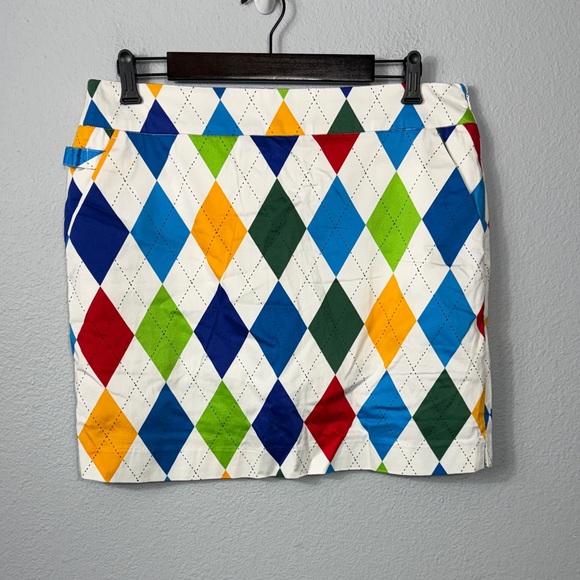 Royal & Awesome Dresses & Skirts - Multicolor Argyle Print Women’s Skirt - White Background